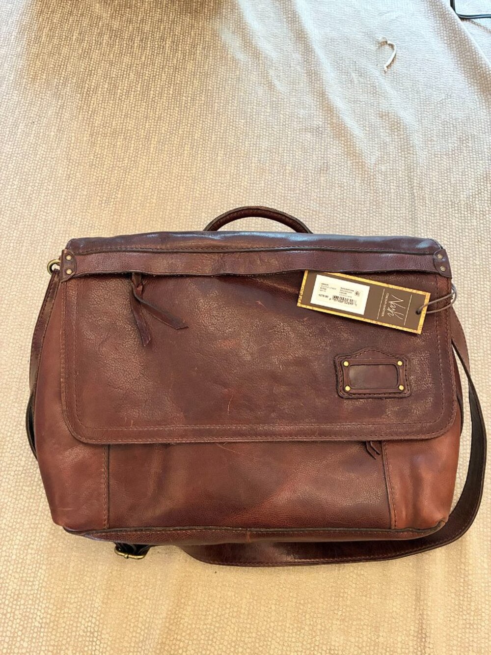 Patrica Nash, Nash for Men, Messenger Bag with tags, Italian Leather (reg $278)